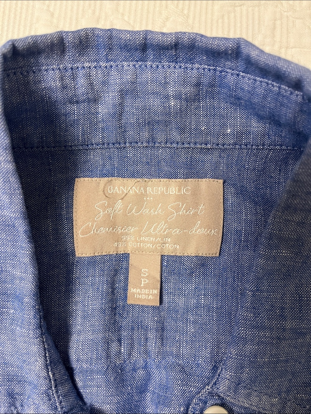 Banana Republic Blue Linen-Cotton Button-Down Shirt
